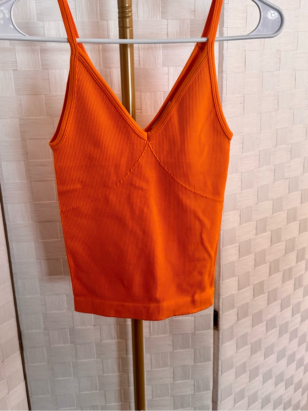 Better Be Orange Ribbed V-Neck Camisole